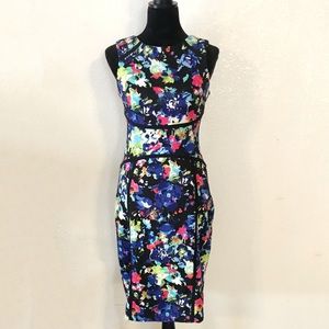 Nicole Miller Floral Fitted Sheath Dress Small